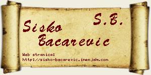 Sisko Bačarević vizit kartica